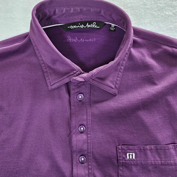 TravisMathew Other - TravisMathew Mens Purple Pima Cotton Blend Short Sleeve Pocket Polo Shirt Size M